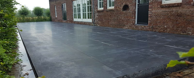 tegelmotief gevlinderde buitenbeton terras vloer